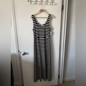 Black and White Striped Maxi Dress